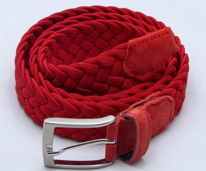 Leone Milano - Stretch braided belt, solid color