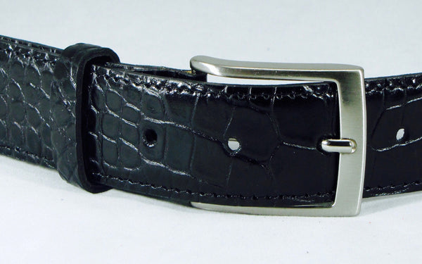 Leone Milano - Leather belt, crocodile black