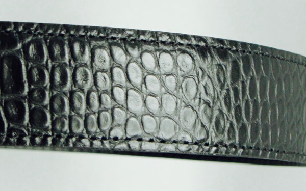 Leone Milano - Leather belt, crocodile black