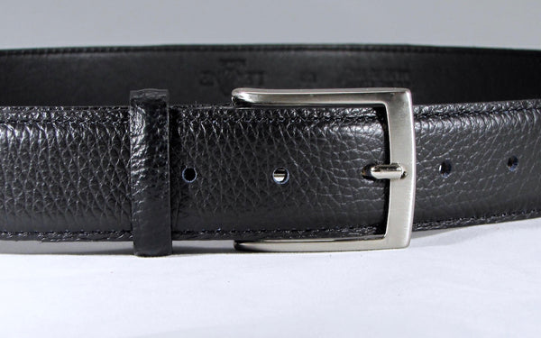 Milano - Leather belt, "dollarino" black