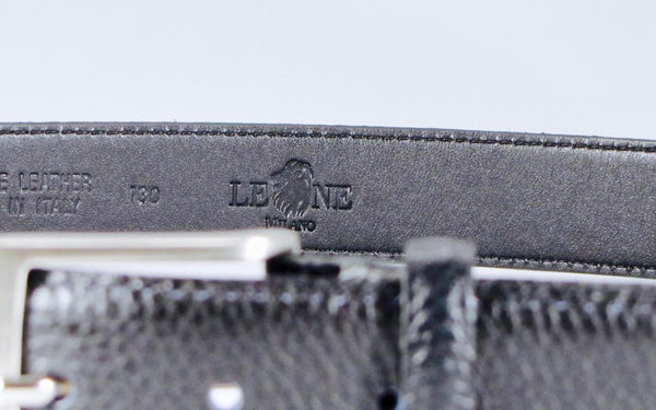 Milano - Leather belt, "dollarino" black