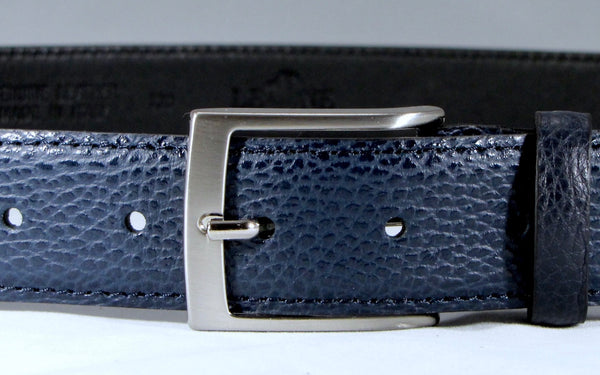 Leone Milano - Leather belt, "dollarino" blue