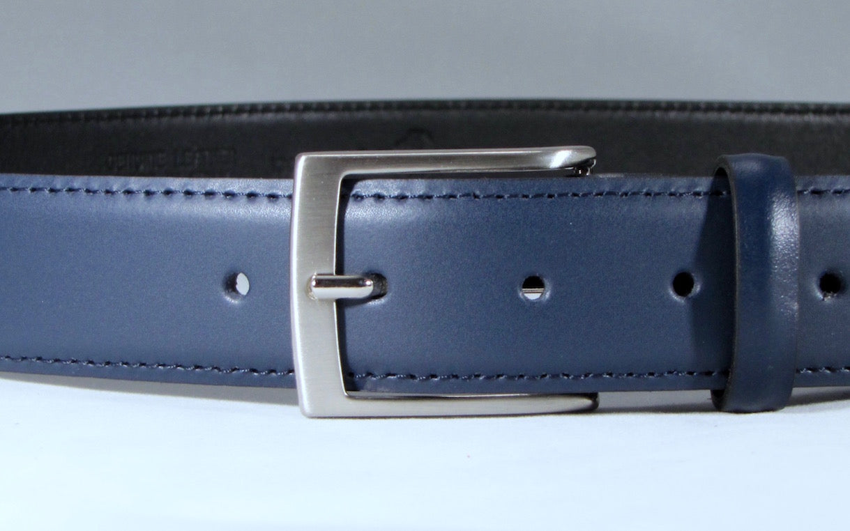 Leone Milano - Leather belt, "martellata" blue