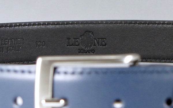 Leone Milano - Leather belt, "martellata" blue
