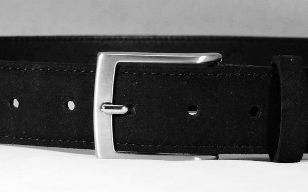 Leone Milano - Leather belt, black suede