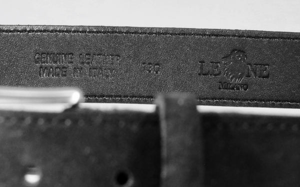 Leone Milano - Leather belt, black suede